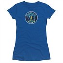 Atari Juniors Shirt Star Raiders Badge Royal Blue T-Shirt