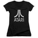 Atari Juniors V Neck Shirt Rough Logo Black T-Shirt