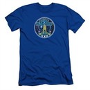 Atari Slim Fit Shirt Star Raiders Badge Royal Blue T-Shirt