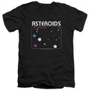 Atari Slim Fit V-Neck Shirt Asteroids Screen Black T-Shirt
