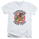 Atari Slim Fit V-Neck Shirt Centipede Swat Team White T-Shirt