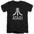 Atari Slim Fit V-Neck Shirt Rough Logo Black T-Shirt