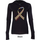 Autism Awareness Ribbon Ladies Tri Blend Hoodie Shirt