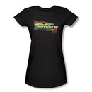 Back To The Future II Juniors T-shirt Movie Logo Black Tee Shirt