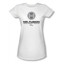 Back To The Future Juniors T-shirt Movie Mr. Fusion Logo White Shirt