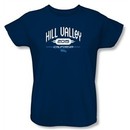 Back To The Future II Ladies T-shirt Movie Hill Valley 2015 Navy Shirt