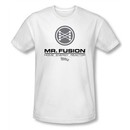 Back To The Future II Slim Fit T-shirt Mr. Fusion Logo Adult White Shirt