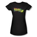 Back To The Future III Juniors T-shirt Movie Logo Black Tee Shirt