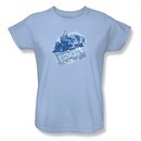 Back To The Future III Ladies T-shirt Movie Time Train Blue Tee Shirt