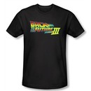 Back To The Future III Slim Fit T-shirt Logo Adult Black Tee Shirt