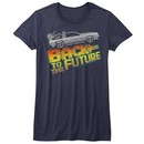Back To The Future Juniors Shirt 8Bit DeLorian Blue Tee T-Shirt