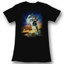 Back To The Future Juniors Shirt BTF Poster Black Tee T-Shirt
