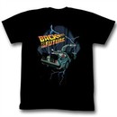 Back To The Future T-shirt Movie Lightning Car Adult Black Tee Shirt