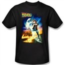 Back To The Future T-shirt Movie Poster Adult Black Tee Shirt
