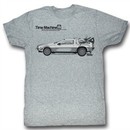 Back To The Future Shirt Delorean Adult Grey Heather Tee T-Shirt