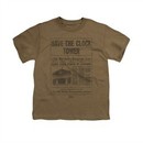 Back To The Future Shirt Kids Clock Tower Safari Green Youth Tee T-Shirt