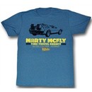 Back To The Future Shirt Time In A Car Adult Blue Tee T-Shirt