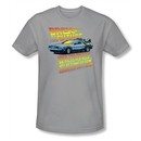 Back To The Future Slim Fit T-shirt 88 Mph Adult Silver Tee Shirt