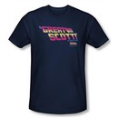 Back To The Future Slim Fit T-shirt Great Scott Adult Navy Blue Shirt