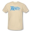 Back To The Future Slim Fit T-shirt Hello Mcfly Adult Cream Tee Shirt