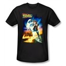 Back To The Future Slim Fit T-shirt Poster Adult Black Tee Shirt