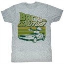 Back To The Future T-Shirt Open Delorean Car Adult Grey Shirt Tee