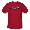 Batman T-Shirt ? Arkham City In The City Adult Red Tee