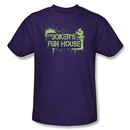 Batman T-Shirt ? Arkham City Joker's Fun House Adult Purple Tee