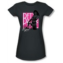 Betty Bettie Page Juniors Shirt Pin Up Legend Charcoal T-shirt