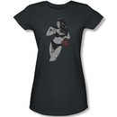 Betty Page Shirt Soft Vogue Charcoal Juniors T-shirt