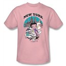 Betty Boop T-shirt Singing In New York Adult Pink Tee