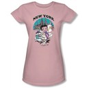 Betty Boop Juniors T-shirt Singing In New York Pink Tee