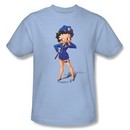 Betty Boop T-shirt Officer Boop Adult Light Blue Tee