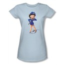 Betty Boop Juniors T-shirt Officer Light Blue Tee