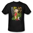Betty Boop T-shirt Luau Lady Adult Black Tee