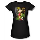 Betty Boop Juniors T-shirt Luau Lady Black Tee