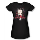 Betty Boop Juniors T-shirt Classic Kiss Black Tee
