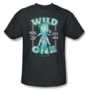 Betty Boop T-shirt Wild One Adult Charcoal Tee Shirt