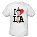 Betty Boop T-shirt I Heart LA Adult White Tee Shirt