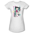 Betty Boop Juniors T-shirt Booping 80s Style White Tee