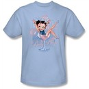 Betty Boop T-shirt Pink Champagne Adult Light Blue Tee