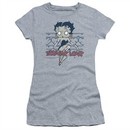 Betty Boop Juniors Shirt Zombie Pinup Athletic Heather T-Shirt