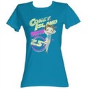 Betty Boop Juniors T-shirt Coney Island Turquoise Tee Shirt