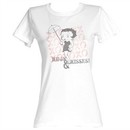 Betty Boop Juniors T-shirt Hugs And Kisses White Tee Shirt