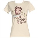 Betty Boop Juniors T-shirt LA Girl Dirty White Tee Shirt