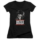 Betty Boop Juniors V Neck Shirt Bling Bling Boop Black T-Shirt