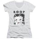 Betty Boop Juniors V Neck Shirt Not Fade Away White T-Shirt