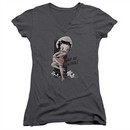 Betty Boop Juniors V Neck Shirt Out Of Control Charcoal T-Shirt