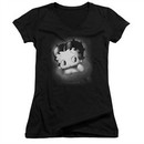 Betty Boop Juniors V Neck Shirt Vintage Star Black T-Shirt