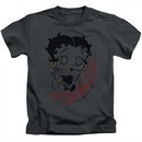 Betty Boop Kids Shirt Classic Zombie Charcoal T-Shirt